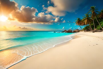 Obraz na płótnie Canvas beach with palm tree