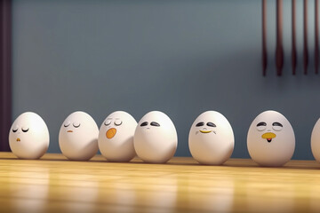 eggs with funny looking faces