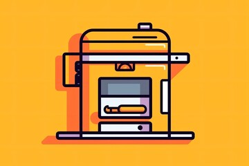 yellow stove on a vibrant yellow background. Generative AI