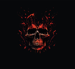 Abstract image of a skull on a dark background. Vector illustration