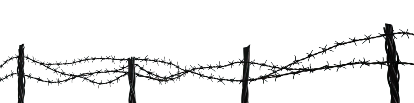 A barbed wire isolated on transparent background - Generative AI Stock  Illustration