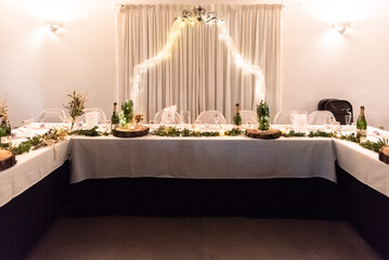 Bridal Table at Indoor Wedding Reception