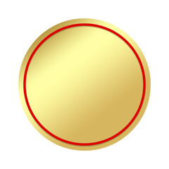 gold banner red circle frame and dot