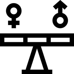 Transparent Gender Equality icon. Gender Equality isolated on transparent background.