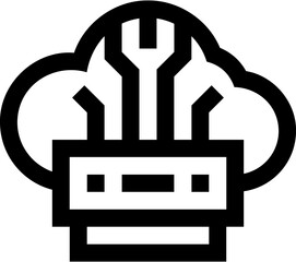 Transparent Cloud Server icon. Cloud Server isolated on transparent background.