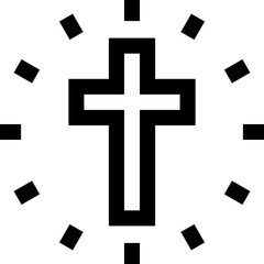 Transparent Cross icon. Cross isolated on transparent background.