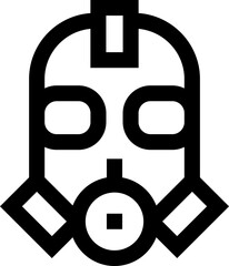 Transparent Gas Mask icon. Gas Mask isolated on transparent background.