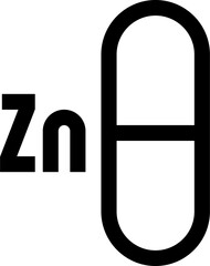 Transparent Zinc icon. Zinc isolated on transparent background.