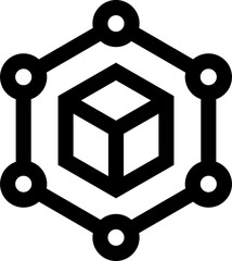 Transparent Blockchain icon. Blockchain isolated on transparent background.