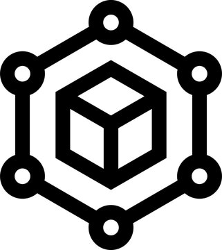 Transparent Blockchain icon. Blockchain isolated on transparent background.