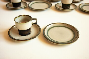 Retro ceramic stoneware coffee set. Denmark 1970s.
