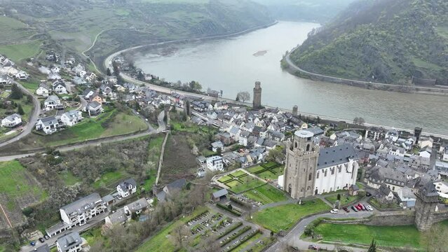 Oberwesel, small village at the rhein river in Germany, europe.