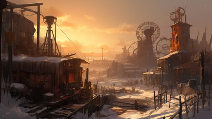 Steampunk Winter Landscape
Generative AI Technology
