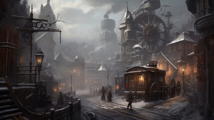 Steampunk Winter Landscape
Generative AI Technology