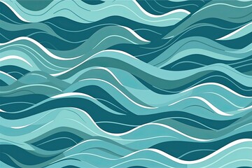 Fototapeta premium seamless blue and white wave pattern. Generative AI