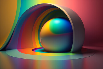 Rainbow abstract visual illusion fantasy. AI generated image