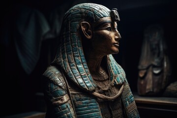 Mummy sarcophagus tomb. Generative AI.