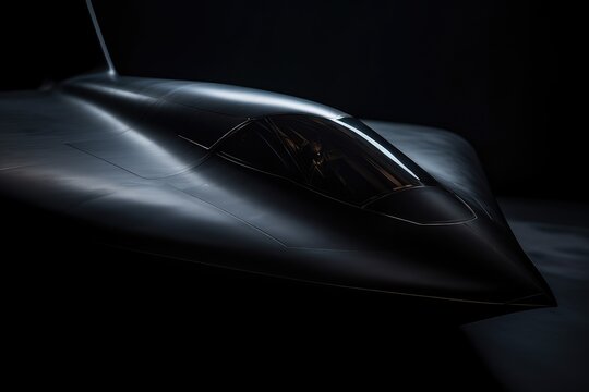 Stealth fighter jet plane design details. Generative AI.