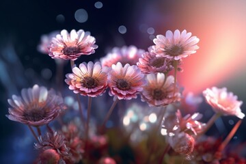 Fototapeta na wymiar Flowers on fractal background. Generative AI