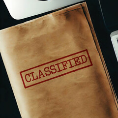 Close up of classified document papers