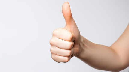 Hand giving thumb up as a sign of approval, positive gesture, generative ai