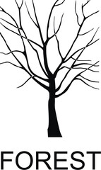 Logo landscape design. Company logo. The image of the tree. Stylized tree sign. Symbol of landscape architecture