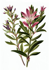 A Fantasy Non-Existent Plant, Swietenia Macrophylla Botanical Illustration, Abstract Generative AI Illustration