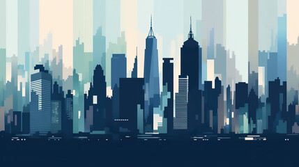 A picture of a city with a lot of tall buildings. AI generative