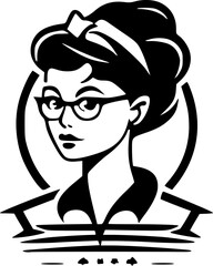 Retro - Black and White Isolated Icon - Vector illustration