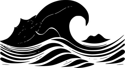 Waves | Minimalist and Simple Silhouette - Vector illustration