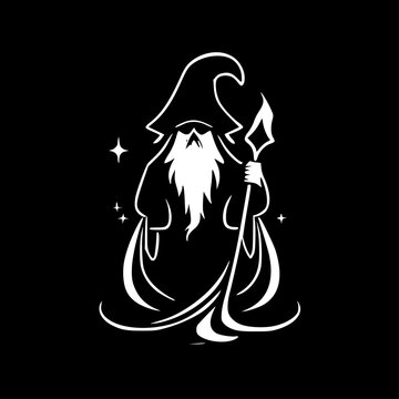 Wizard - Minimalist and Flat Logo - Vector illustration