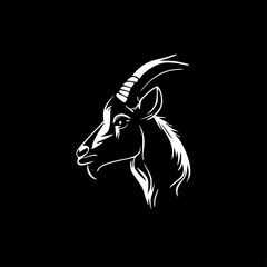 Goat - Black and White Isolated Icon - Vector illustration