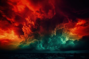 Apocalyptic Clash of Colors Created with Generative AI