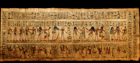 Egyptian papyrus of the gods and customs of the time
