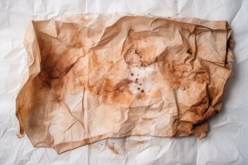 brown paper texture overlaying a white background. Generative AI