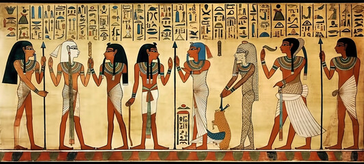 Egyptian papyrus of the gods and customs of the time