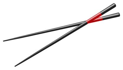 Black wooden chopsticks cut out