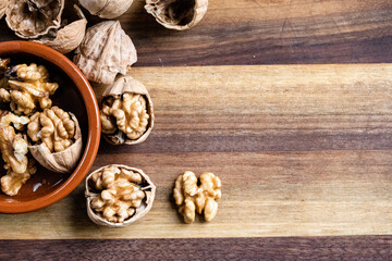 Walnuts in a shell close up