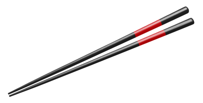Black wooden chopsticks cut out