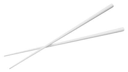 White wooden chopsticks cut out