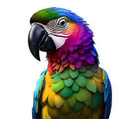 Fototapeta premium Mardy Gras the Cute Adorable Multicolored Parrot - Created with Generative AI