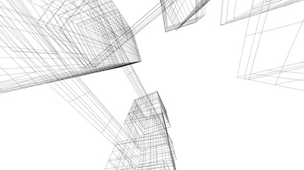 Abstract modern architecture vector illustration