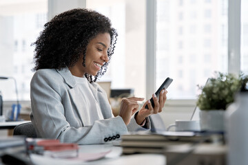 Beautiful female entrepreneur businesswoman, young smiling successful African American business...