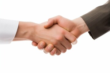 Shaking Business Hands on White Background. Generative ai