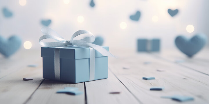 Birthday, father's day or anniversary gifts with hearts, image created with AI