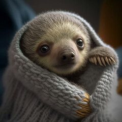 Fototapeta premium close up of a baby sloth