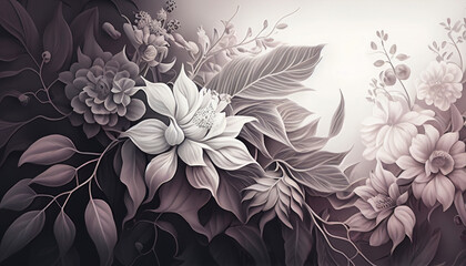 Flower Background with monochrome soft color, looks soft and beautiful