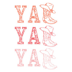 Yall Cowboy Boots Vector