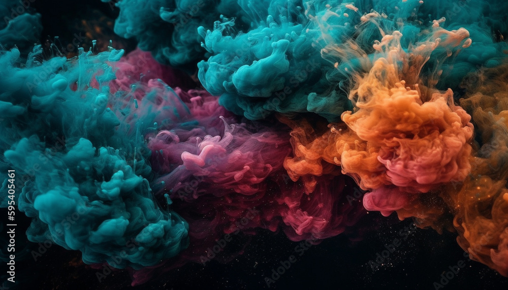 Aufkleber vibrant colors exploding in a futuristic design generated by ai