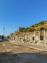 Columns in the Sanctuary of Asclepion, the ruins of Pergamon lower city. Bergama (Izmir region),...
